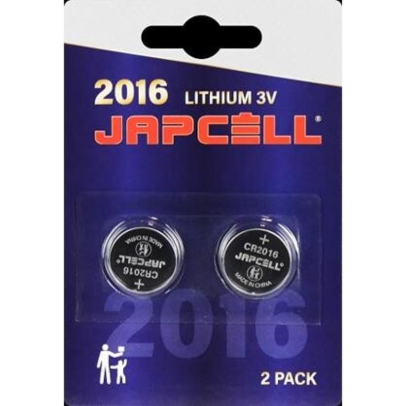 Japcell battery CR2016 lithium battery, 2 pack