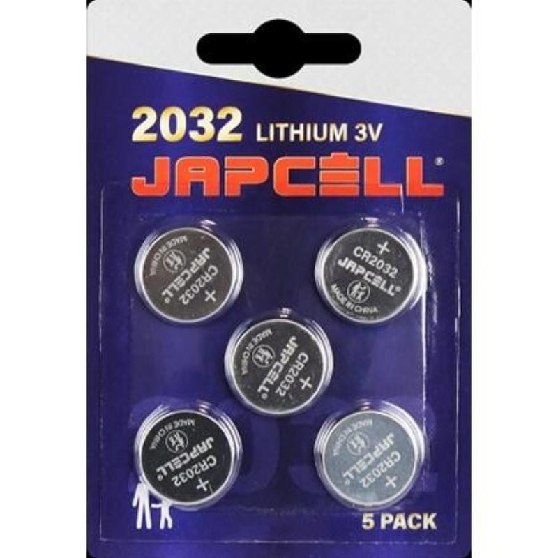 Japcell battery CR2032 lithium battery, 5 pack