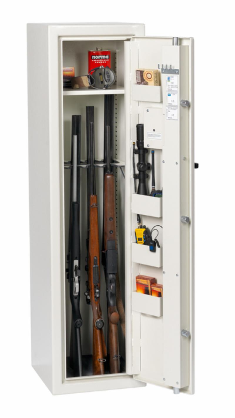 Profsafe gun cabinet S8 with side shelves and electric code lock 1500x400x4