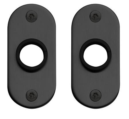 Randi Line 18 door handle rosettes solid narrow profile, black PVD