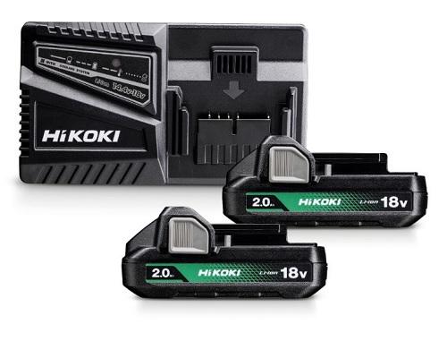 HiKOKI batterisæt 18V 2x2,0Ah + hurtiglader
