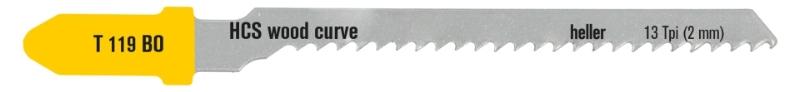 Heller jigsaw blade 50mm for soft wood, pk a 5. T119BO