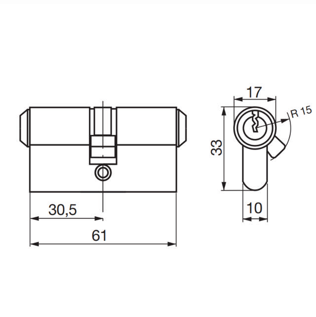 Dråbeværk Dobbelt ABUS ZOLIT RFL +0 mm ud +0 mm ind  Supplering Cylinder