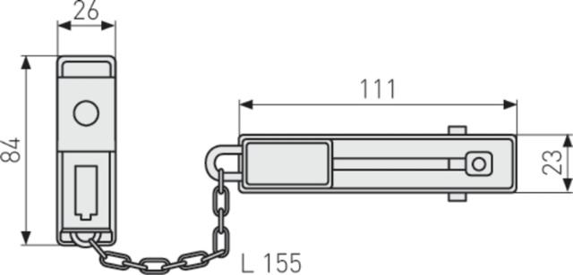 Abus safety chain sk78 w/lock sb. (silver)