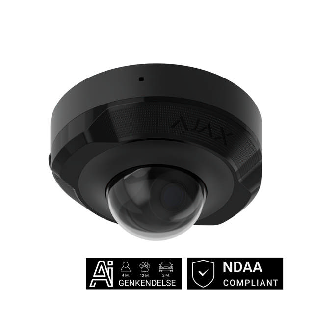 Ajax DomeCam Mini, 8 MP, 2,8mm, sort
