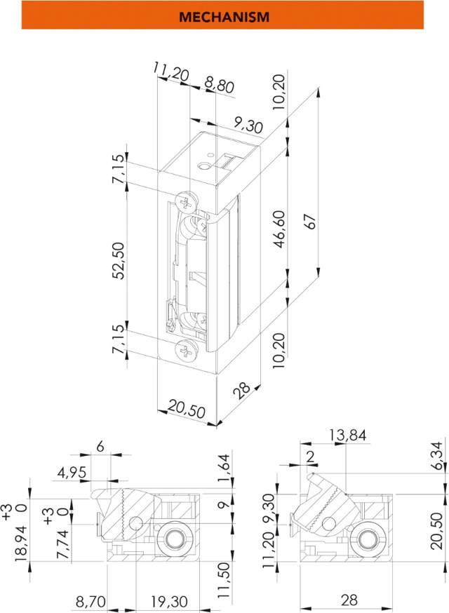 Dorcas El-slutblik 54 NF, omv. 24 V DC