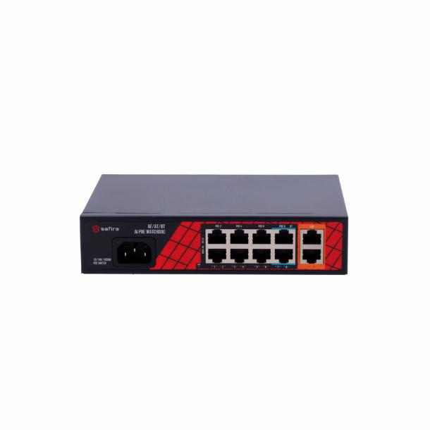 Safire POE Switch 120W, 8P + 2 RJ45 Uplink
