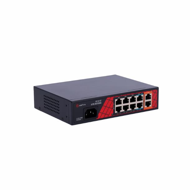Safire POE Switch 120W, 8P + 2 RJ45 Uplink