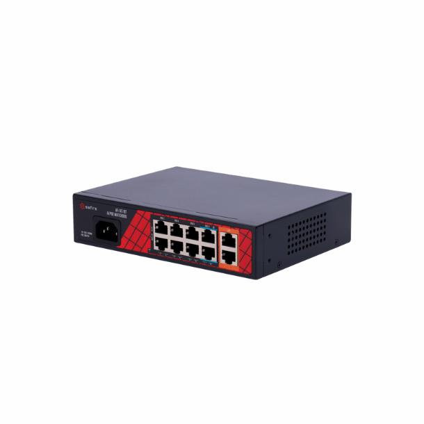 Safire POE Switch 120W, 8P + 2 RJ45 Uplink