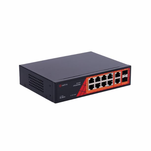 Safire PoE Switch Gigabit 120W 8P+2xRJ45 Uplink+2xSFP Uplink