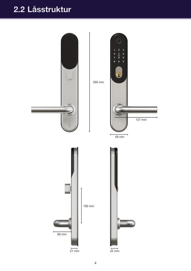 Smart Lock BG5000, sølv