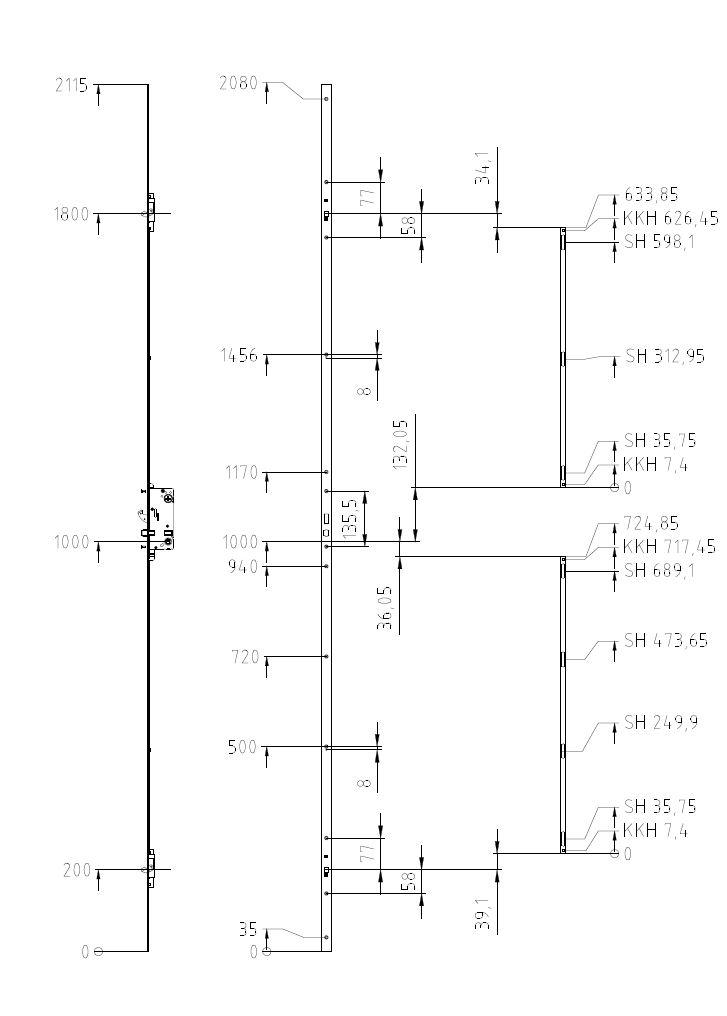 Assa Connect stanglås M5401 020 8004, 410 MPL, H