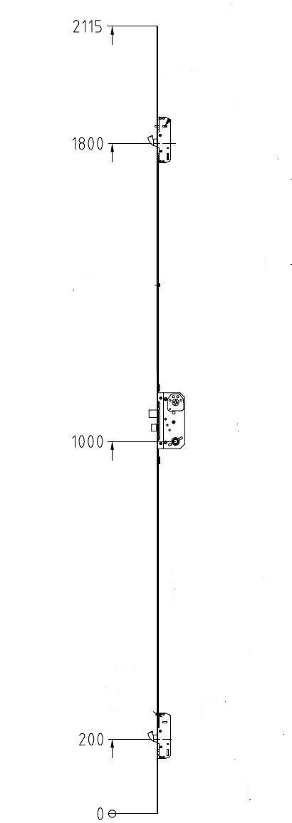 Fix Stanglås 2115 V 1800 mm selvsmækkende Assa 8765