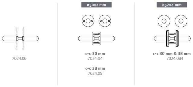 Randi Line 18 door handle 702405AB solid rosette CC38, set