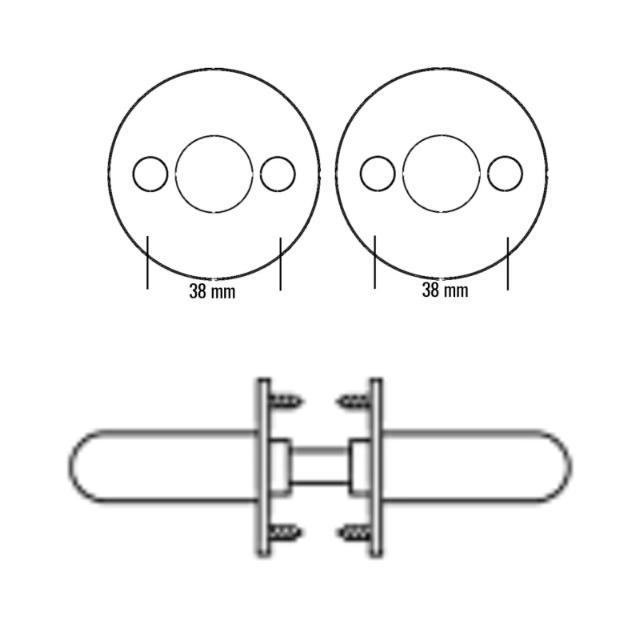 Randi door handle 101106AB 16mm solid rosette CC38, wood screws