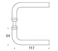 Randi dørgreb 101106AB 16mm massiv roset CC38, træskruer