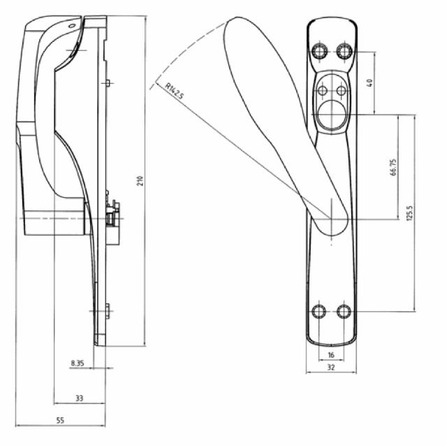 Assa nødbeslag Connect 179A H, mat krom (953079)