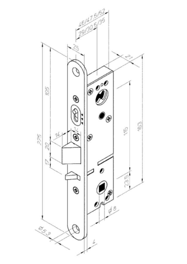 Assa låsekasse LC301-35 H (990533)