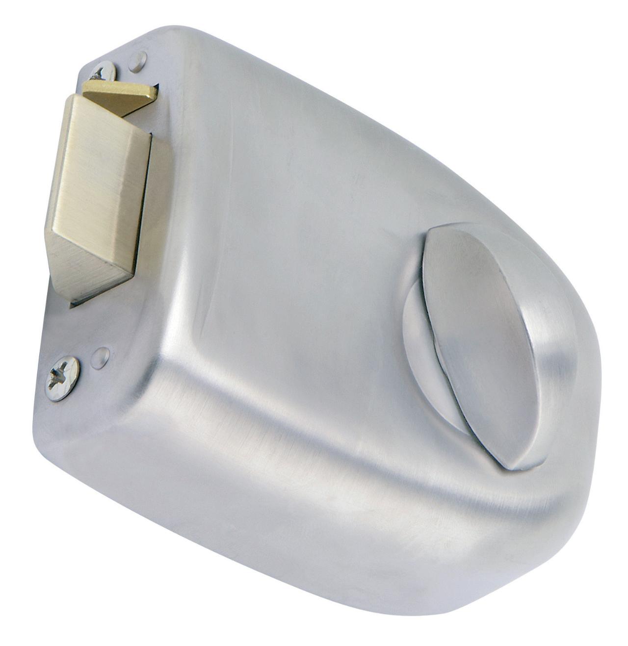 RD1601 Box lock with cylinder and end plate, stainless look cylinder and box lock