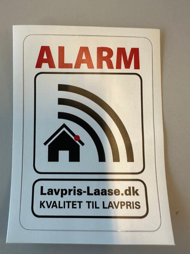 Foto Alarm klistermærke egen produktion