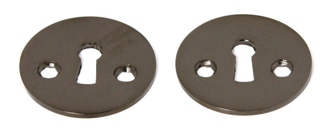 Dørgreb Earth Sort Poleret Nikkel med rosetter cc30 og nøglehuller