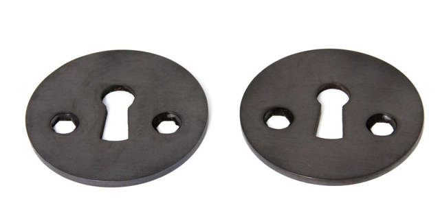 Dørgreb Earth Gun Metal med rosetter cc30 og nøglehuller