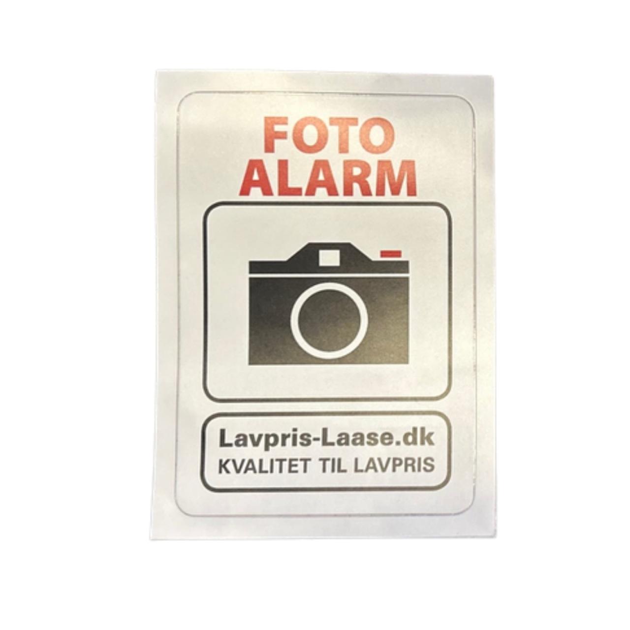 Foto Alarm klistermærke egen produktion - Mindstekøb 20 stk.