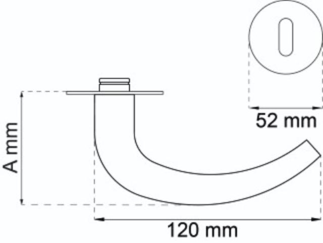 DØRGREB COUPE FORM 19MM RUSTFRI 