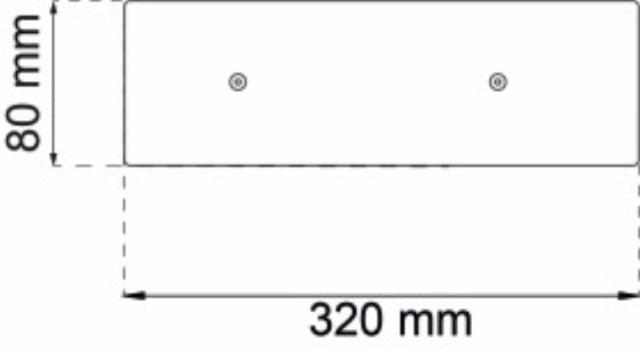 DÆKSKILT BREVINDKAST 320X80MM PVD