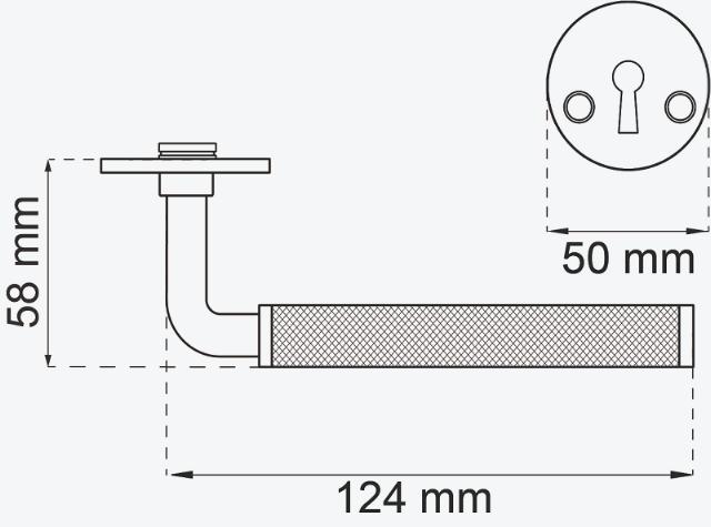 DØRGREB LEXINGTON INKL NØGLESKILTE. BRONZE