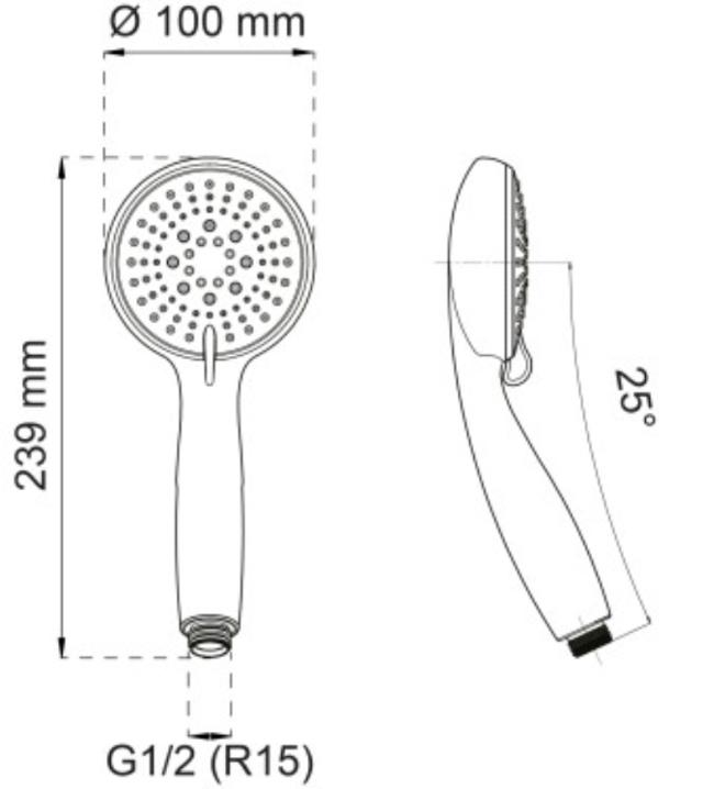 HÅNDBRUSER ORCHID 1-SPRAY KROM 
