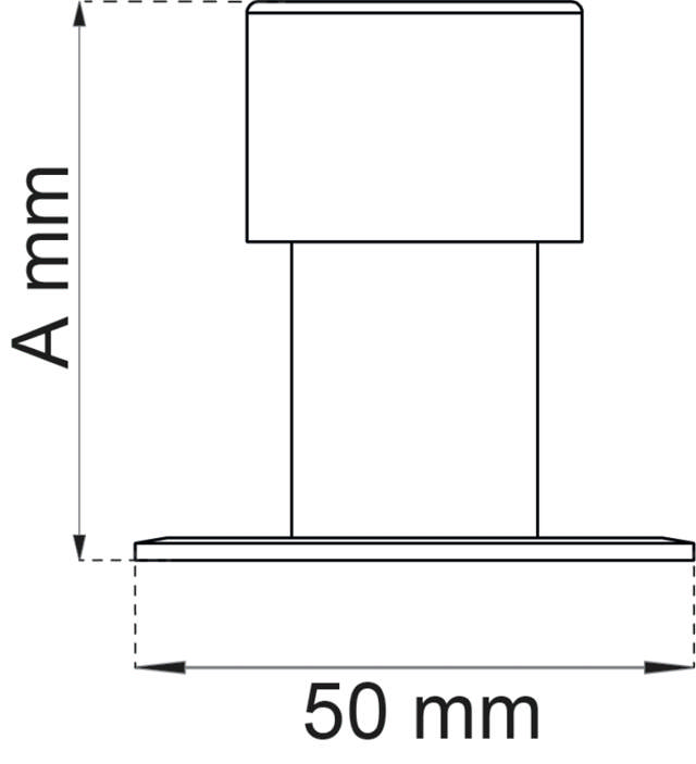 DØRSTOP Ø 22 X 50MM RUSTFRI 