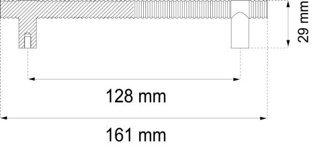 MØBELGREB ALMA CC128 MM SORT
