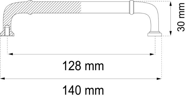 MØBELGREB ELSA  CC128 MM SORT