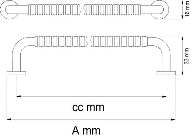 MØBELGREB VERA CC128 MM KROM