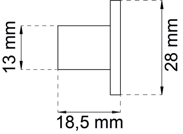 MØBELKNOP CHARLIE 28 MM KROM