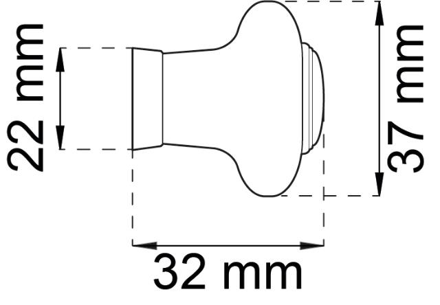 MØBELKNOP ERIK 37 MM  SORT