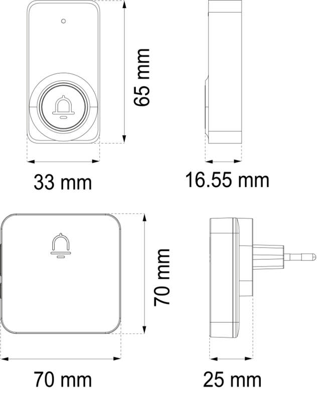 DØRKLOKKESÆT TRÅDLØS NORDIC HVID