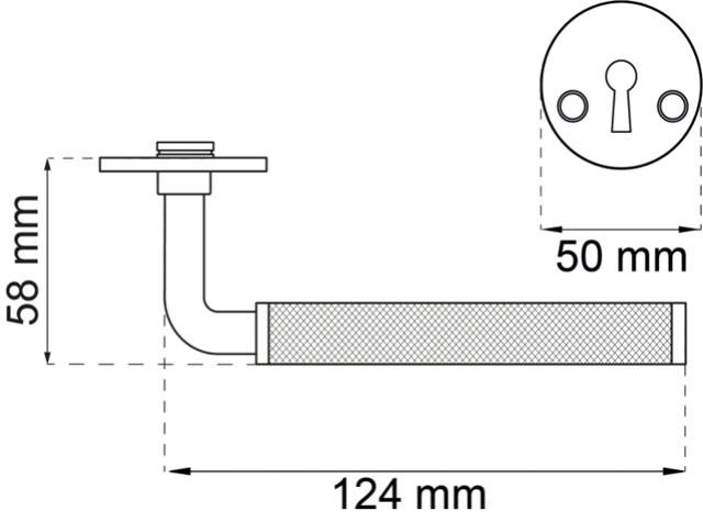 DØRGREB LEXINGTON INKL NØGLESKILTE. ANTRACIT **Restparti**