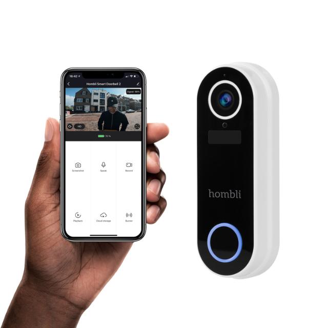 Hombli Smart Doorbell 2 Pack (Doorbell 2 + Chime 2), White