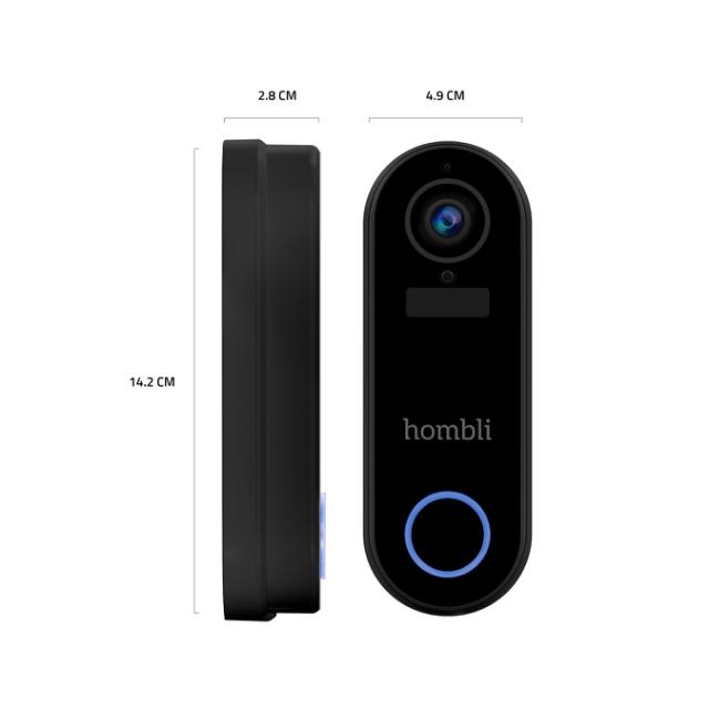 Hombli Smart Doorbell 2 Pack (Doorbell 2 + Chime 2), Black