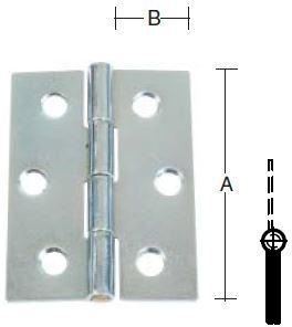 KANTHÆNGSEL 64X18 MM M.SKRUER Elforzinket Blå -