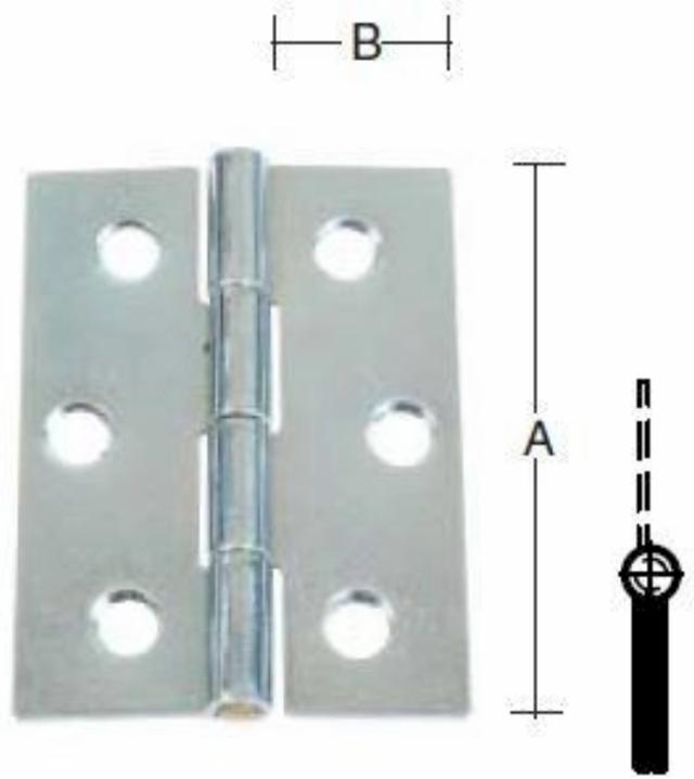 KANTHÆNGSEL 76X20 MM M.SKRUER Elforzinket Blå -