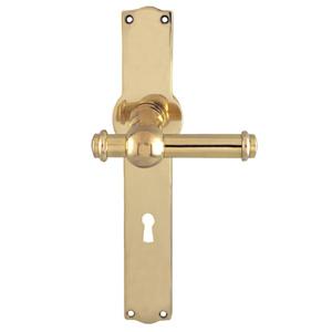 Door handle Ordrup 7014 Cross handle Large w/long sign L22 GN cc72 M