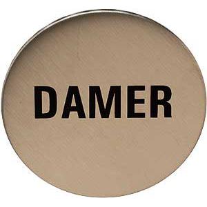 Skilt rund tekst 6007 Damer Rs Ø60mm