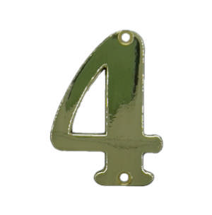 Husnummer 565 4 Messing Poleret med lak 78 mm