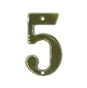 Husnummer 565 5 Messing Poleret med lak 78 mm