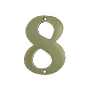 Husnummer 565 8 Messing Poleret med lak 78 mm