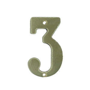 Husnummer 566 3 Messing Poleret Uden lak 65 mm