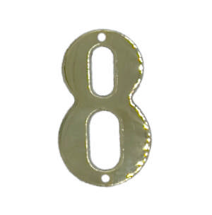 Husnummer 566 8 Messing Poleret Uden lak 65 mm